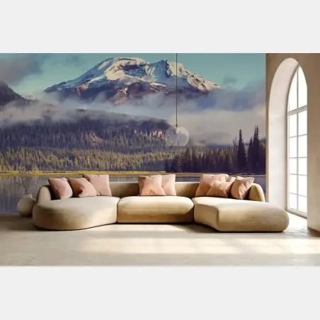 Wall mural serene mountain lake in Oregon • Wallissimo®