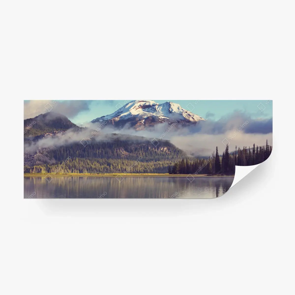 Wall mural serene mountain lake in Oregon • Wallissimo®
