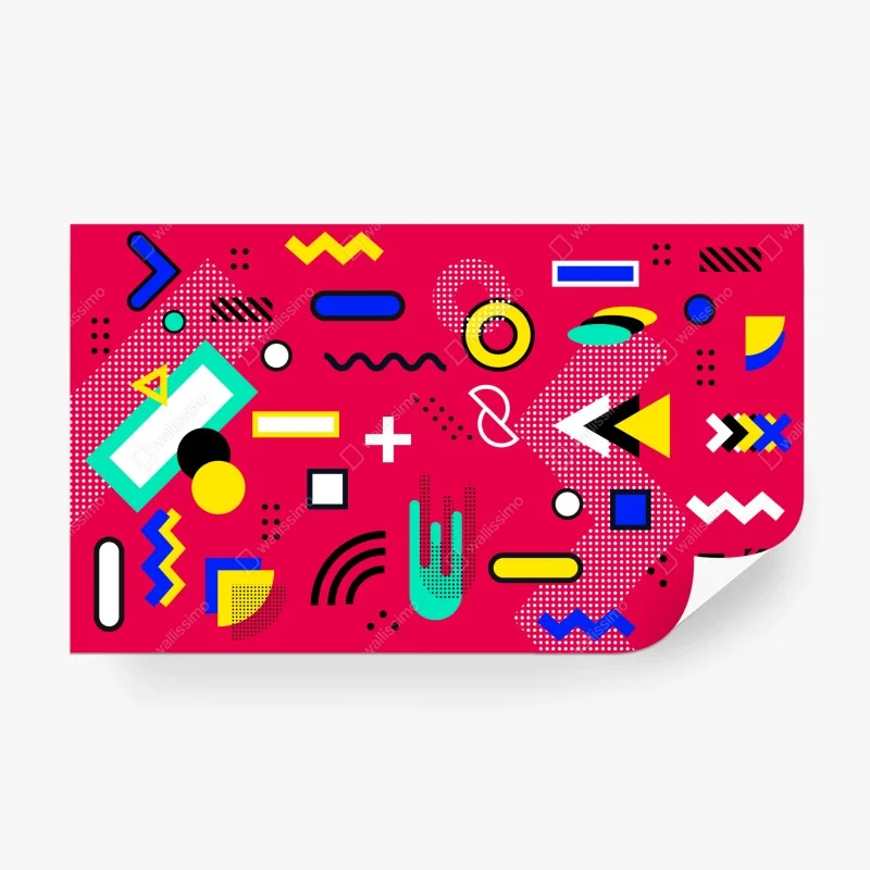 Wall mural vibrant geometric pop pattern ⁕ Wallissimo®