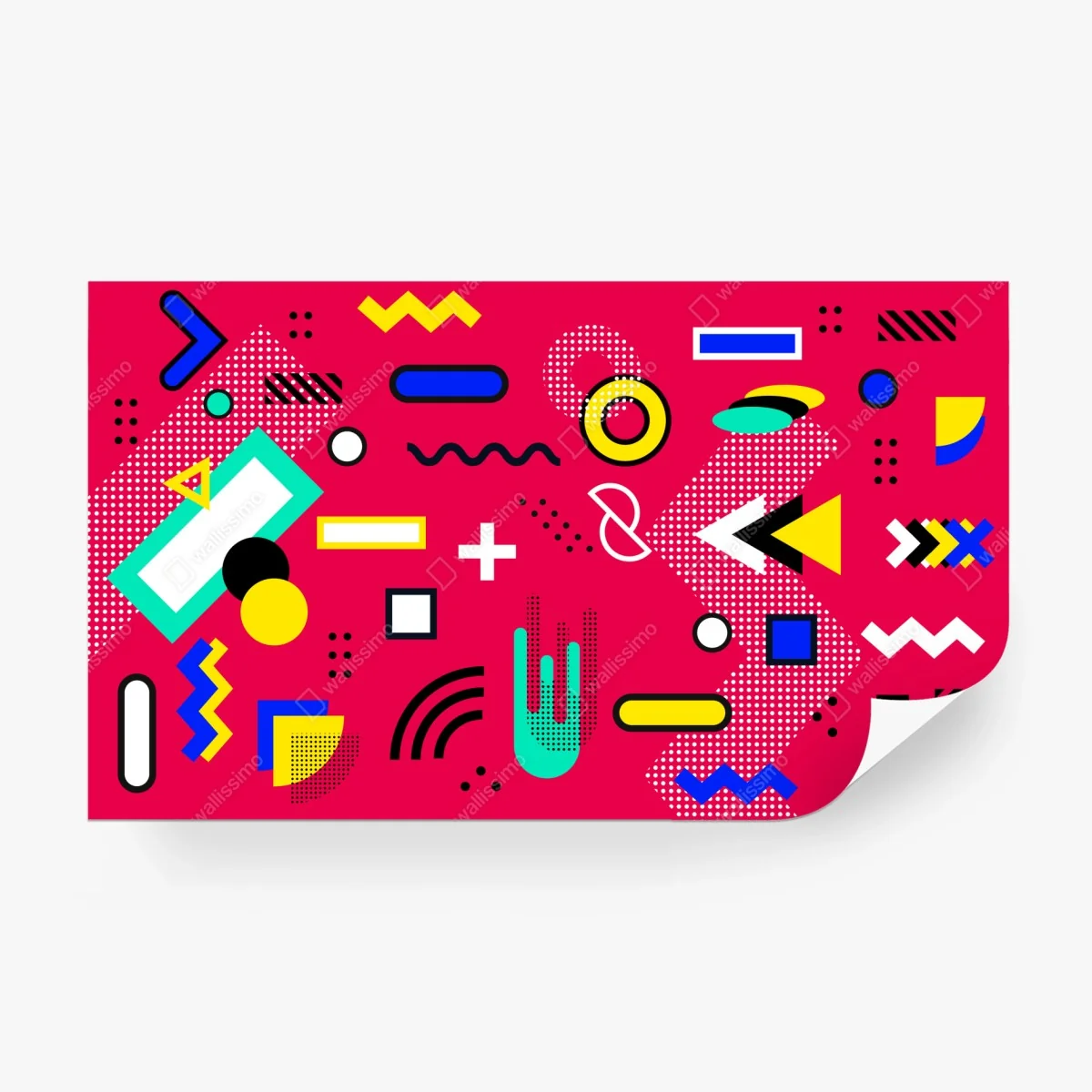 Wall mural vibrant geometric pop pattern • Wallissimo®