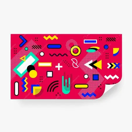Wall mural vibrant geometric pop pattern • Wallissimo®