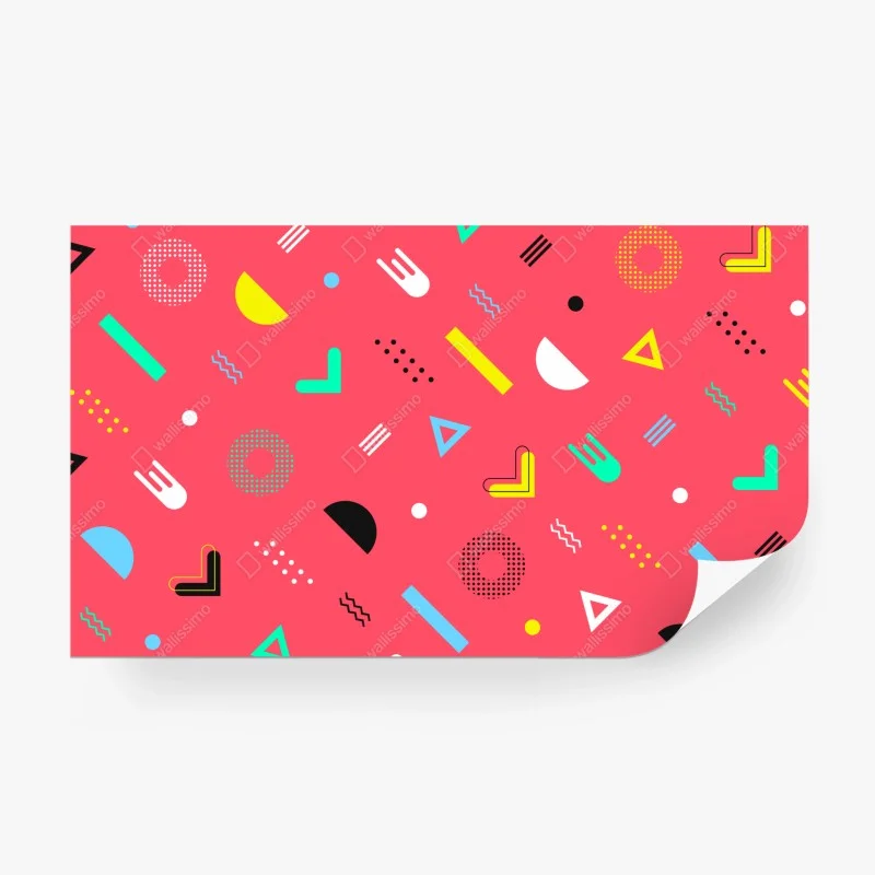 Wall mural vibrant memphis geometric pattern