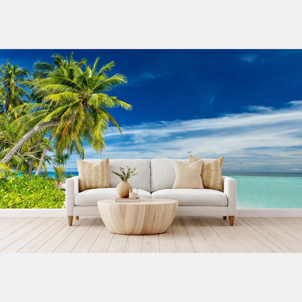 Wall mural tropical turquoise beach paradise • Wallissimo®