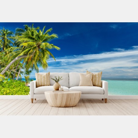 Wall mural tropical turquoise beach paradise • Wallissimo®
