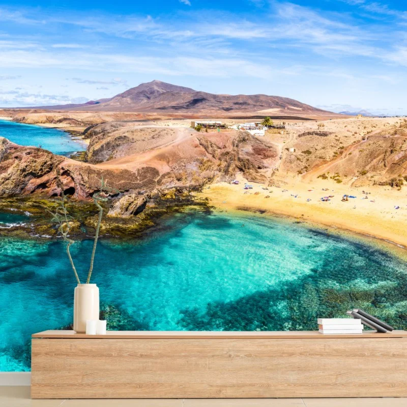 Wall mural turquoise cove at Papagayo beach