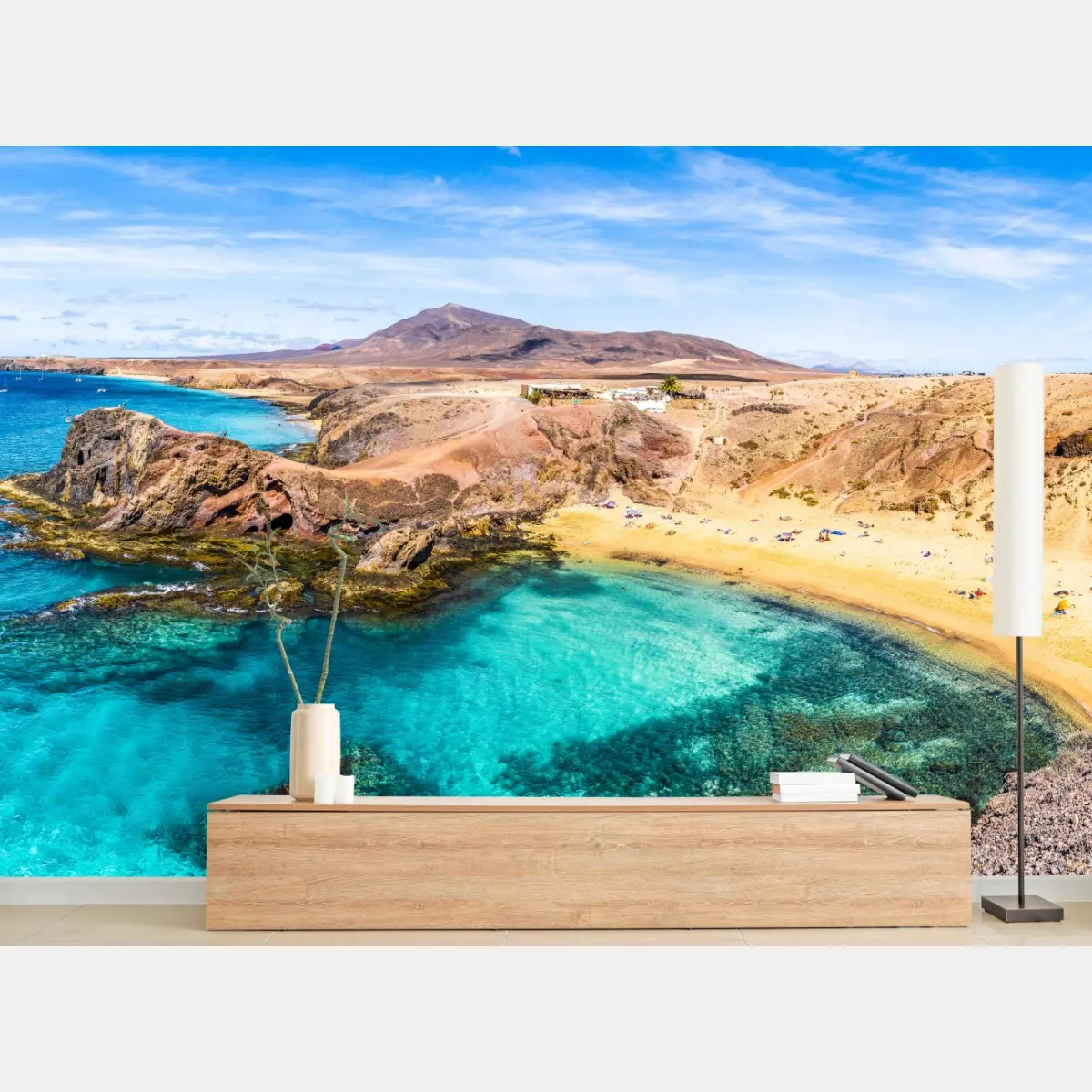 Wall mural turquoise cove at Papagayo beach • Wallissimo®