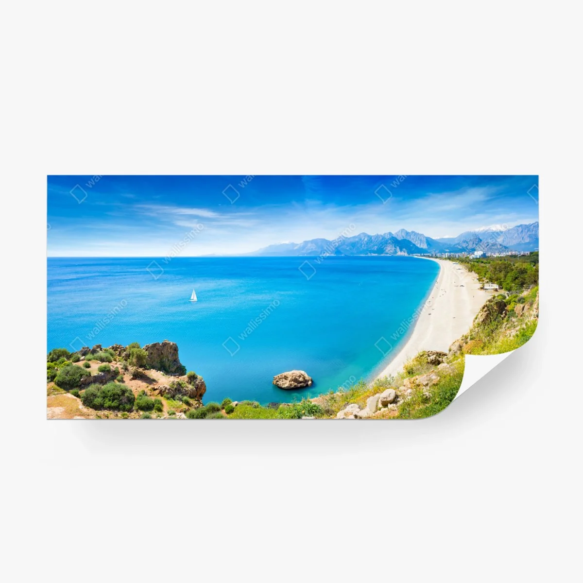 Wall mural panoramic Konyaalti beach, Antalya • Wallissimo® Wall mural panoramic Konyaalti beach, Antalya • Wallissimo®