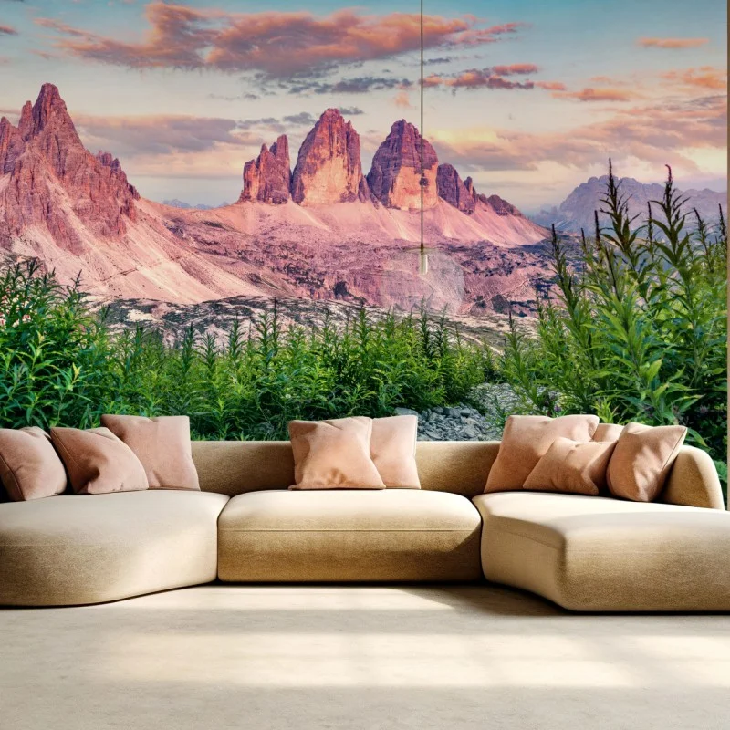 Wall mural alpine sunset at Tre Cime di Lavaredo