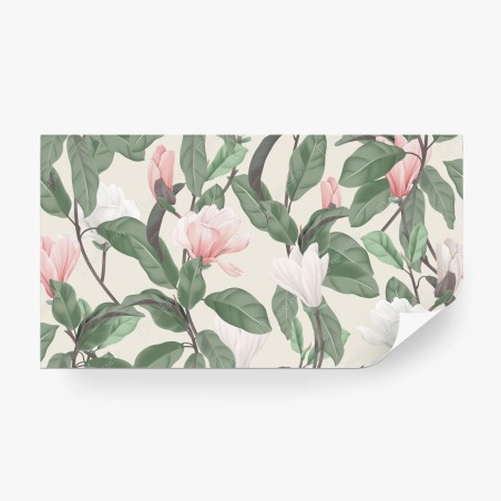 Wall mural vintage magnolia floral pattern • Wallissimo®