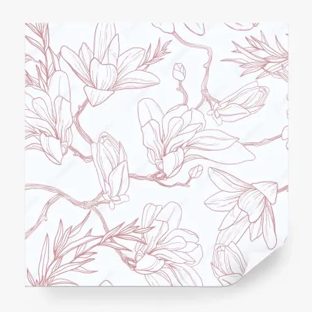 Wall mural delicate magnolia floral pattern in soft pink • Wallissimo®