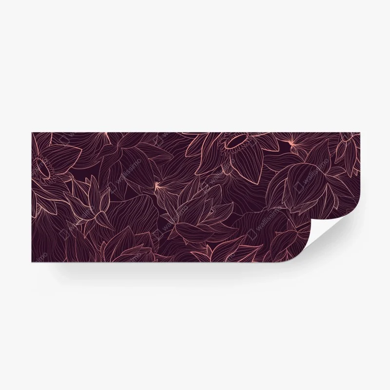 Wall mural elegant pink line floral pattern