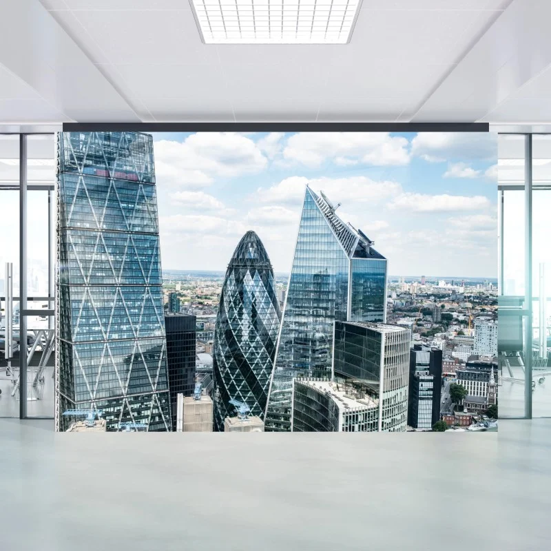 Wall mural modern London skyline with glass skyscrapers