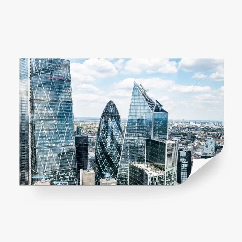Wall mural modern London skyline with glass skyscrapers