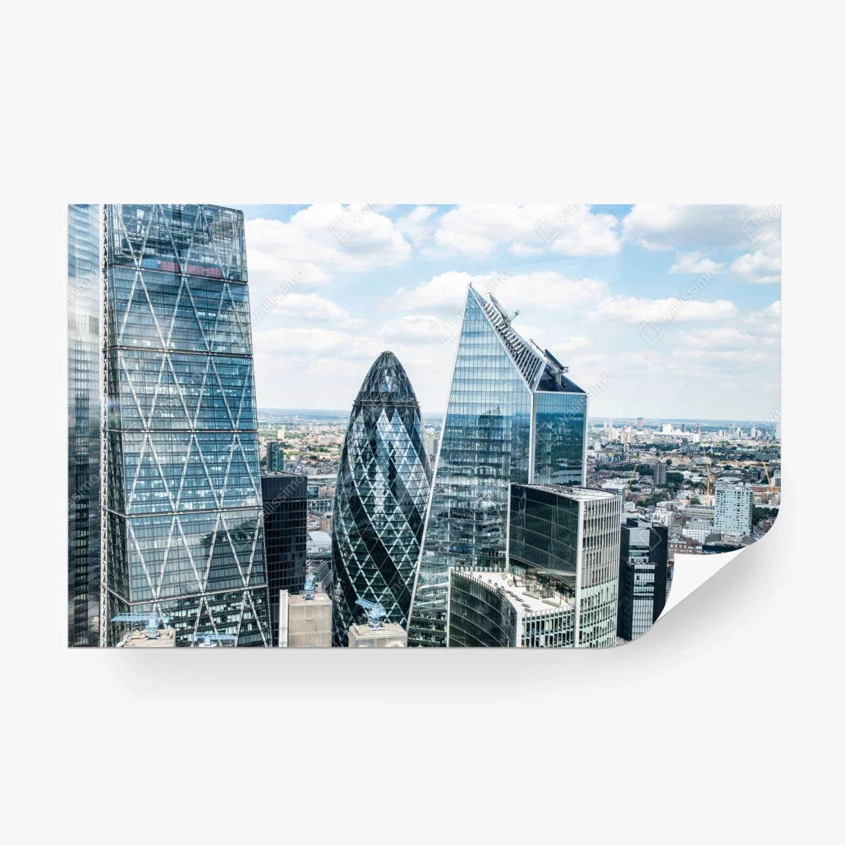 Wall mural modern London skyline with glass skyscrapers ⁕ Wallissimo®