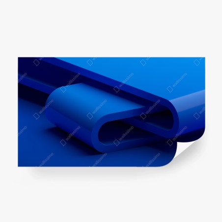 Wall mural minimal blue ribbon geometry • Wallissimo®