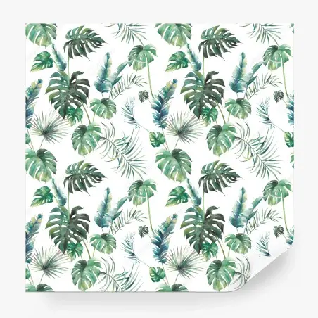 Wall mural watercolor tropical leaves pattern • Wallissimo®