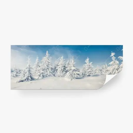 Wall mural snowy winter forest panorama • Wallissimo®