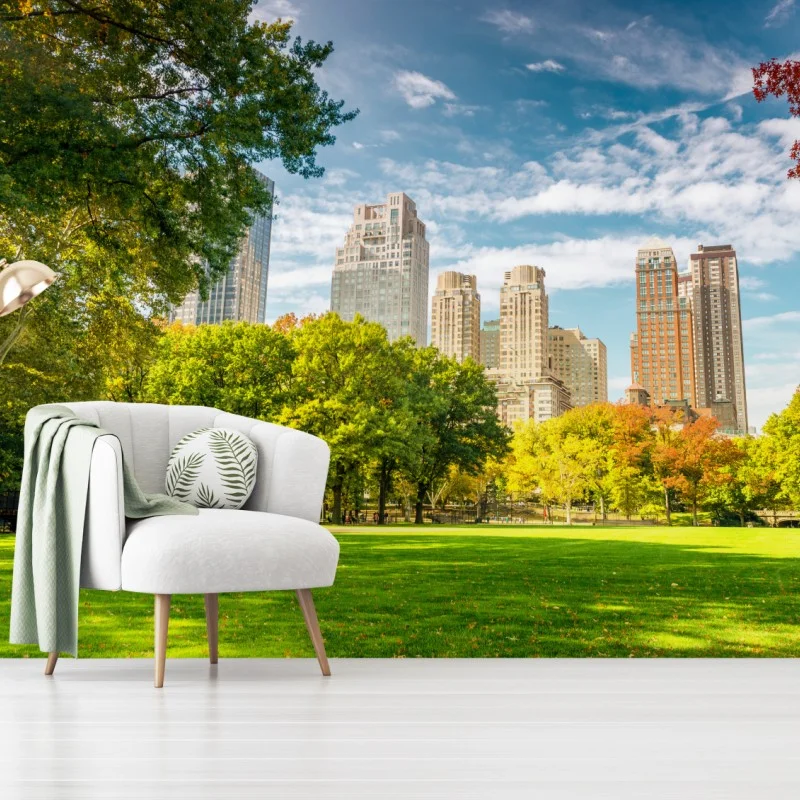 Wall mural Central Park autumn skyline