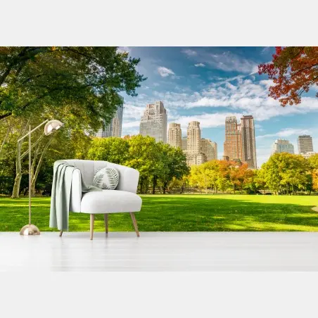 Wall mural Central Park autumn skyline • Wallissimo®