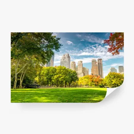 Wall mural Central Park autumn skyline • Wallissimo®