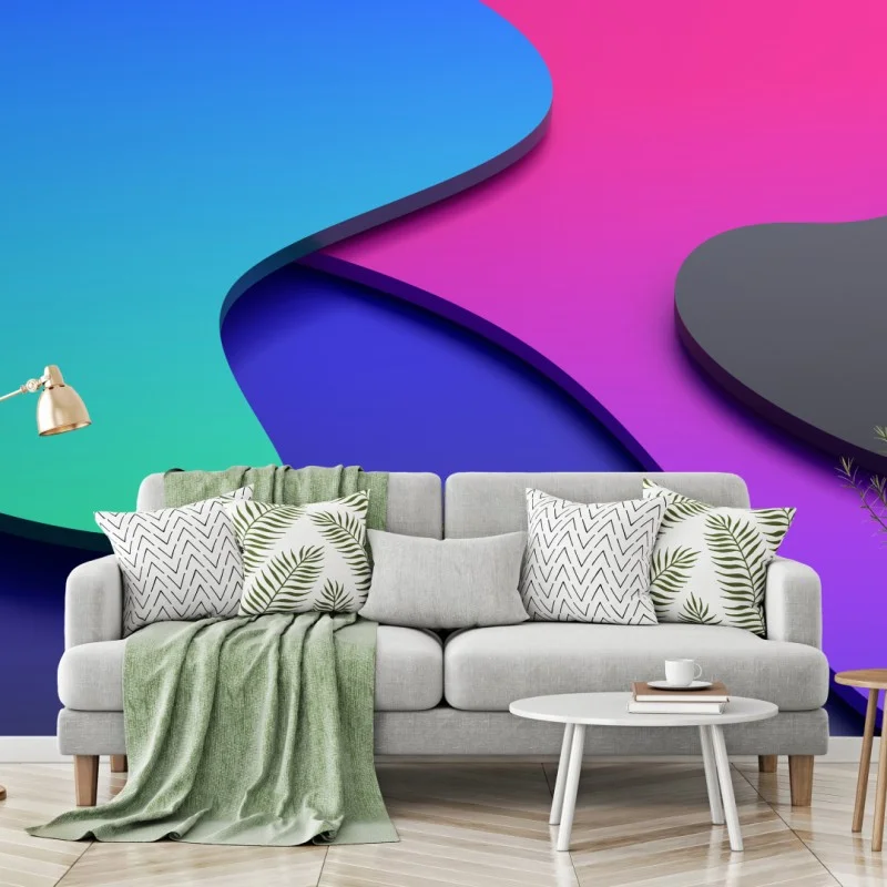 Wall mural vibrant abstract 3d curves