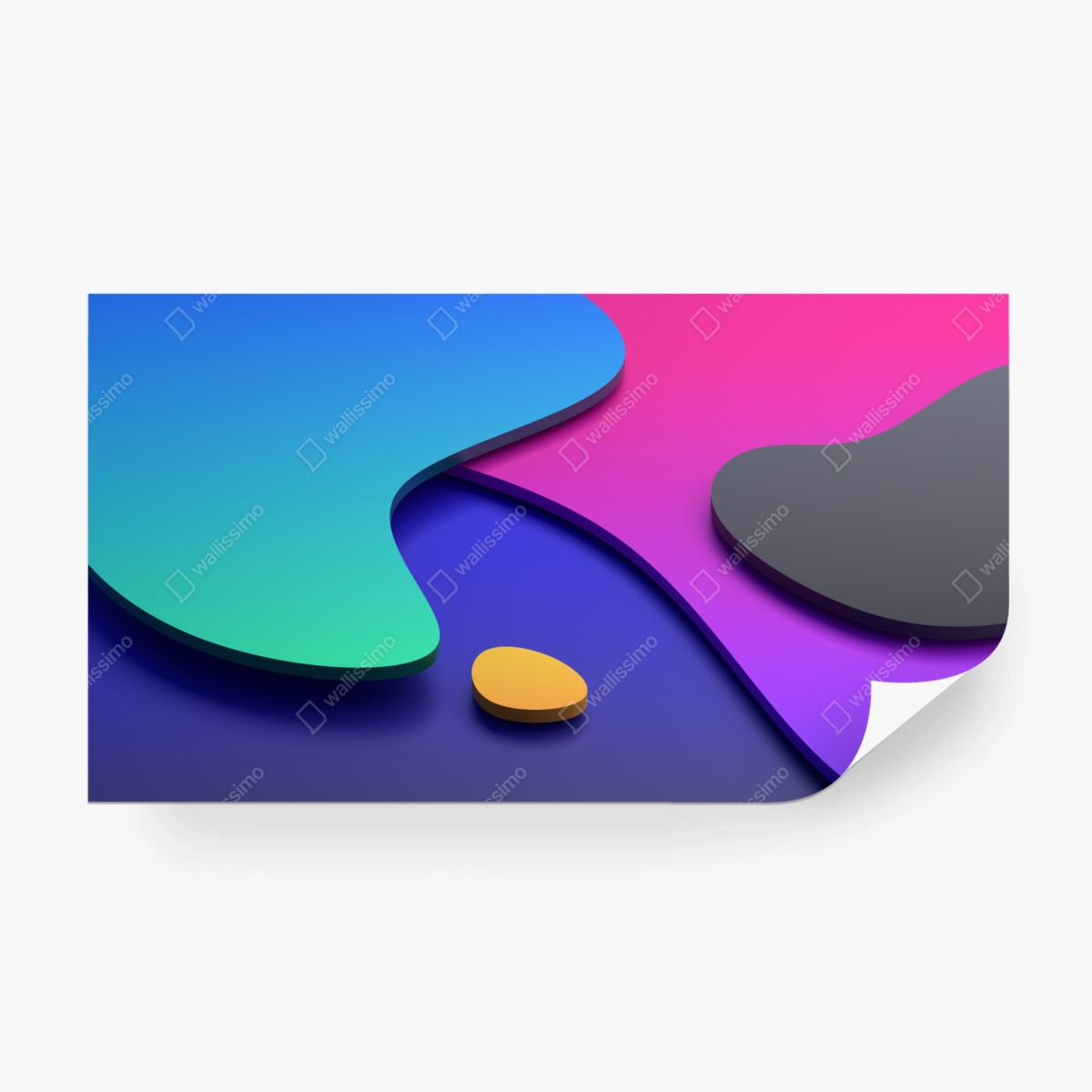 Wall mural vibrant abstract 3d curves ⁕ Wallissimo® Wall mural vibrant abstract 3d curves ⁕ Wallissimo®