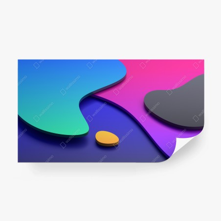 Wall mural vibrant abstract 3d curves • Wallissimo®