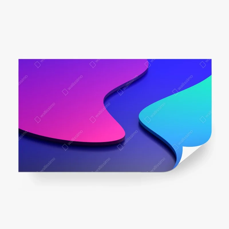 Wall mural vibrant purple and blue abstract 3d shapes