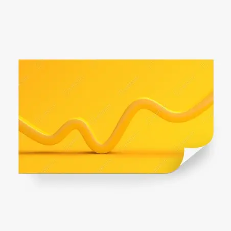 Wall mural sunny yellow 3d abstract curve • Wallissimo®