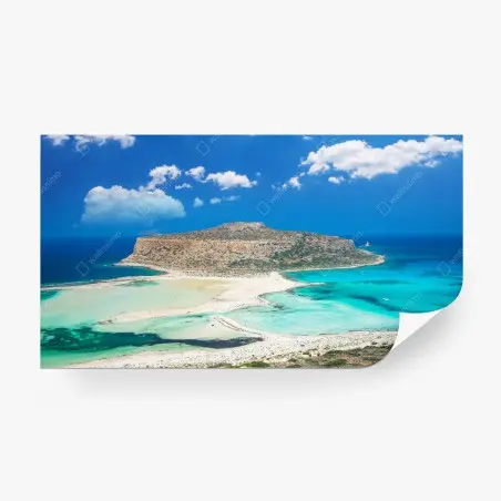 Wall mural Balos beach turquoise lagoon panorama • Wallissimo®