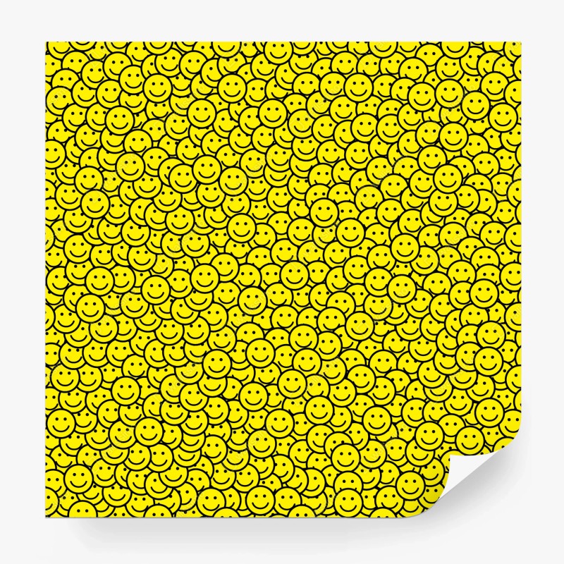 Wall mural cheerful smiley faces pattern
