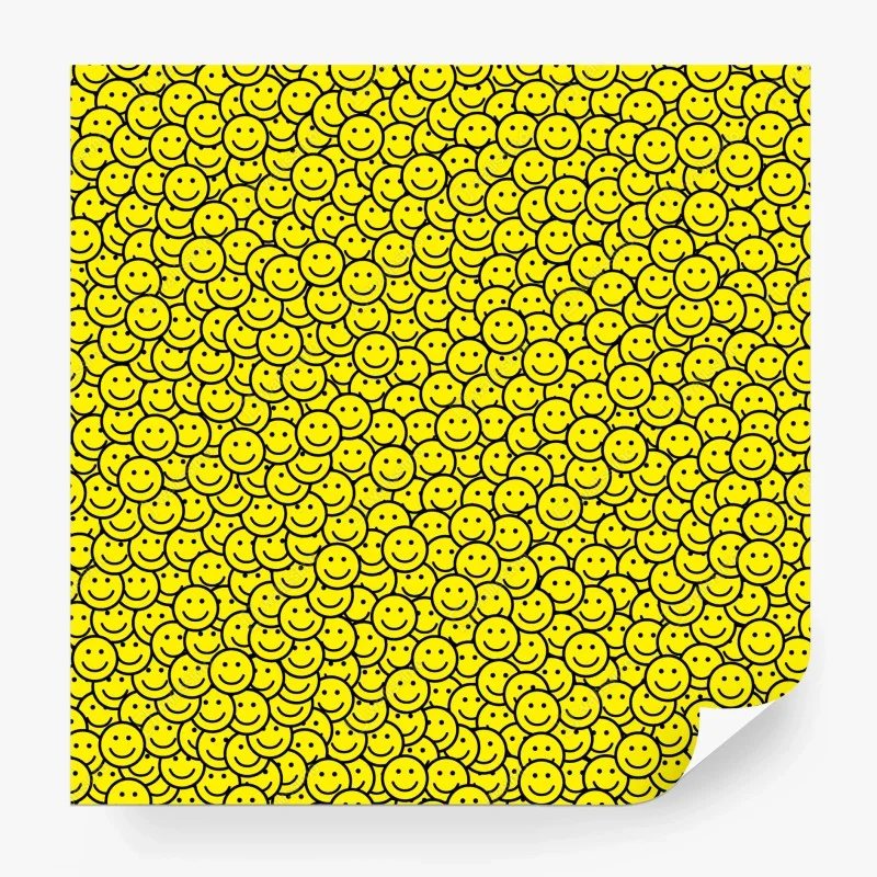 Wall mural cheerful smiley faces pattern ⁕ Wallissimo®