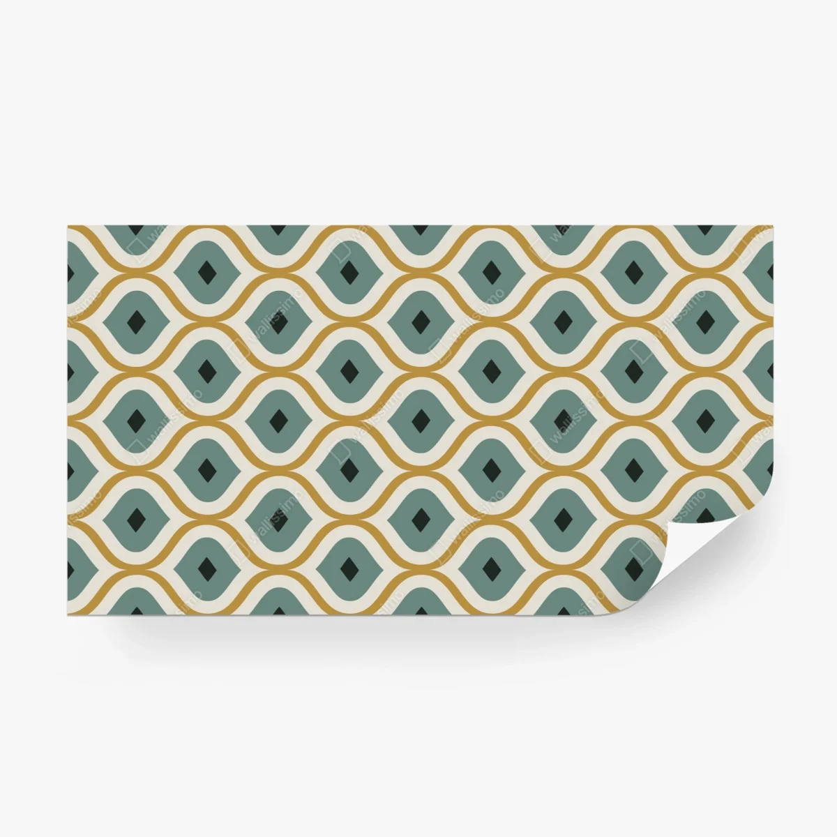 Wall mural teal and gold geometric ornament pattern ⁕ Wallissimo® Wall mural teal and gold geometric ornament pattern ⁕ Wallissimo®