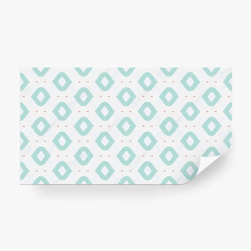 Wall mural turquoise geometric diamond pattern