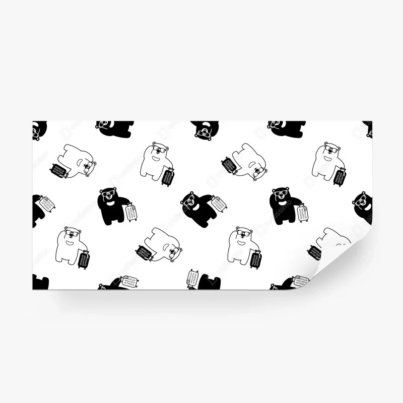 Wall mural traveling bears pattern