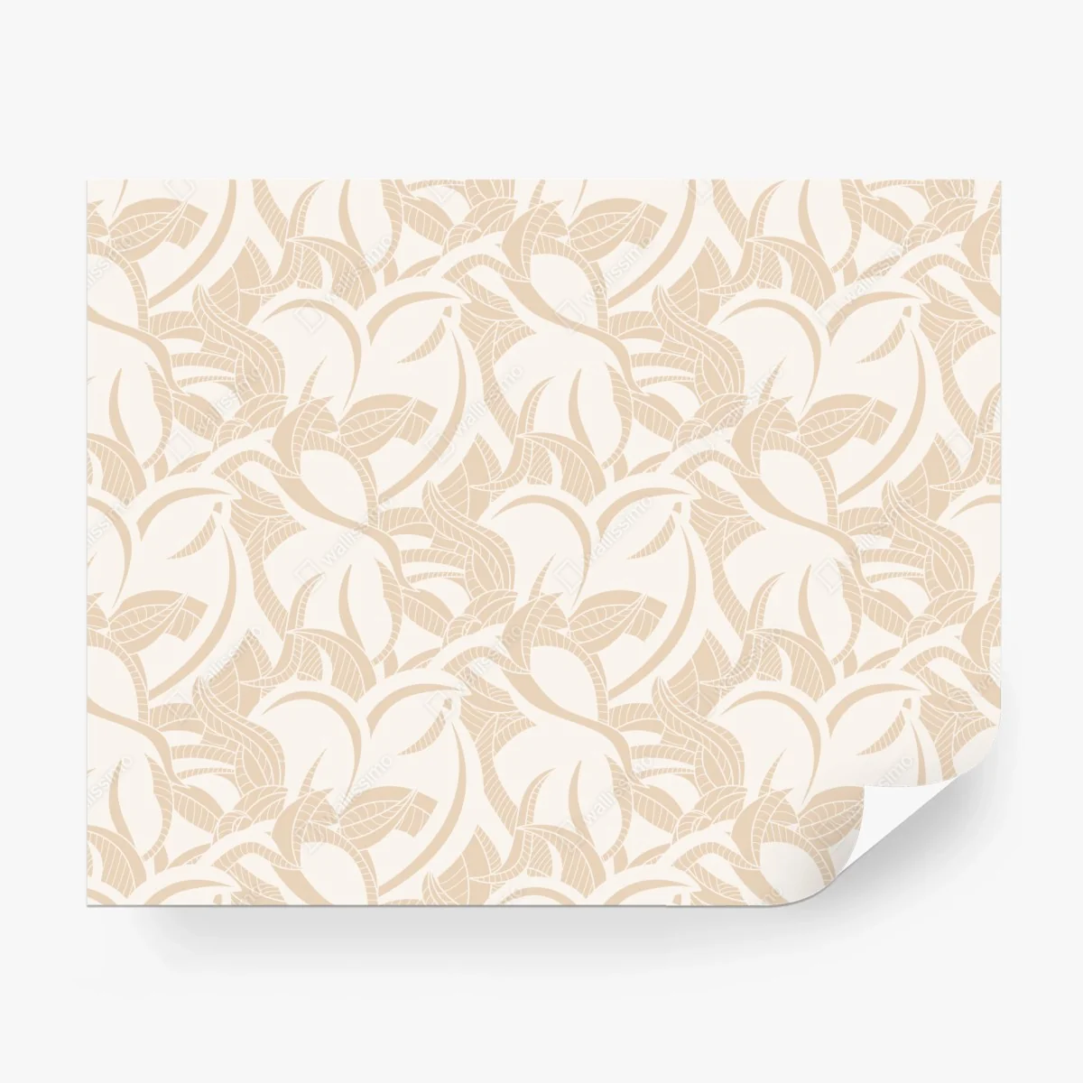 Wall mural beige botanical leaf pattern • Wallissimo®