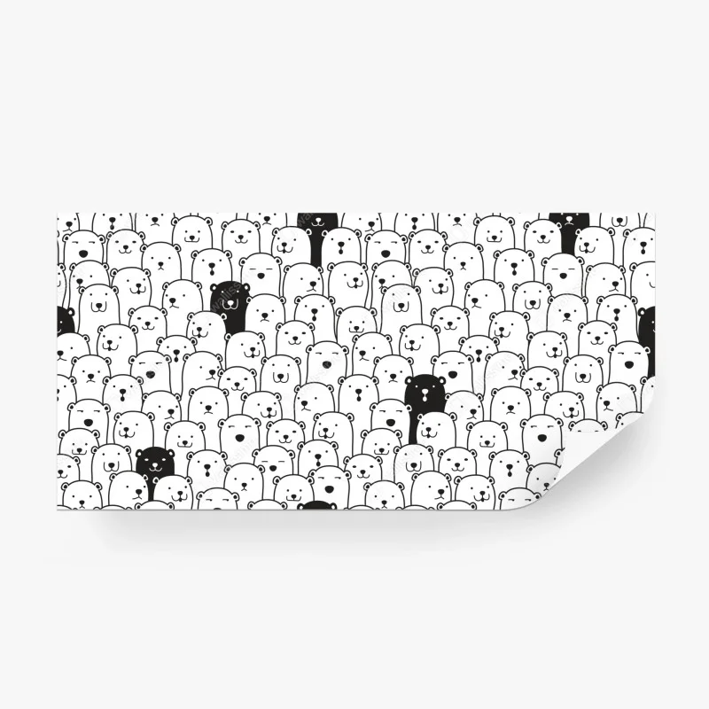 Wall mural adorable bear crowd pattern