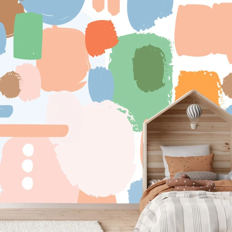 Wall mural pastel brushstroke pattern