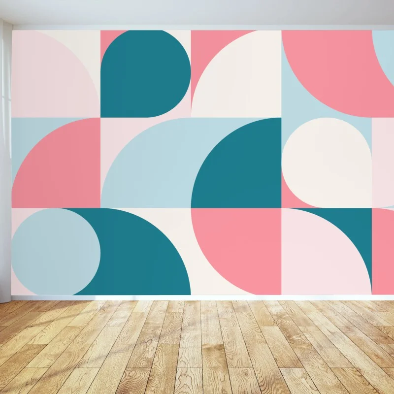 Wall mural pastel geometric mosaic