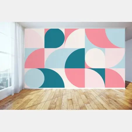 Wall mural pastel geometric mosaic • Wallissimo®