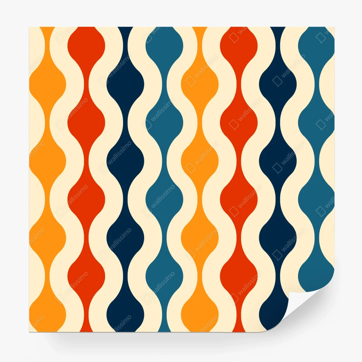 Wall mural retro wavy mid-century pattern ⁕ Wallissimo®