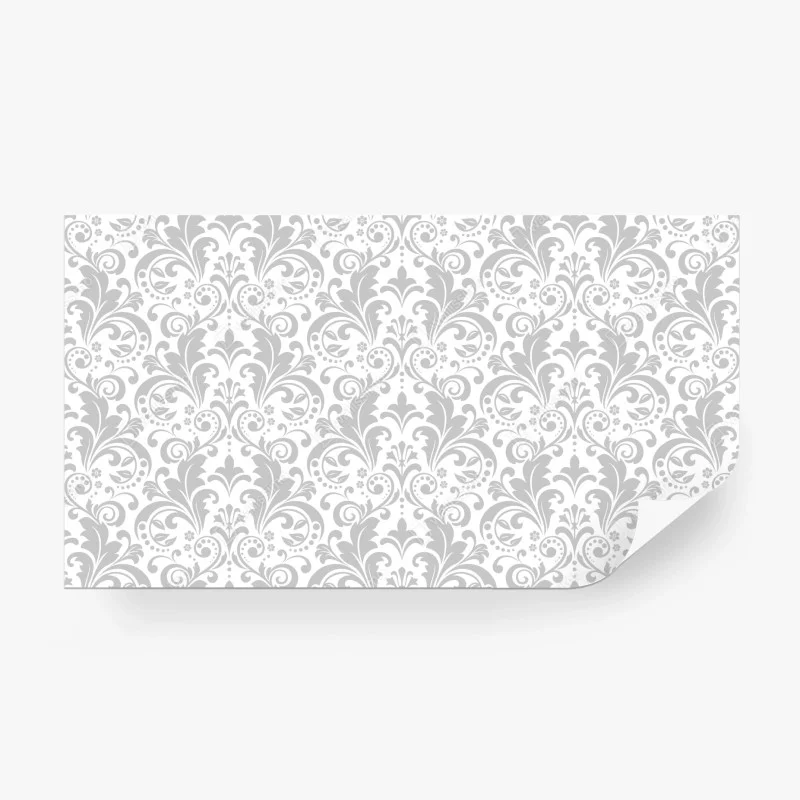 Wall mural elegant gray damask pattern