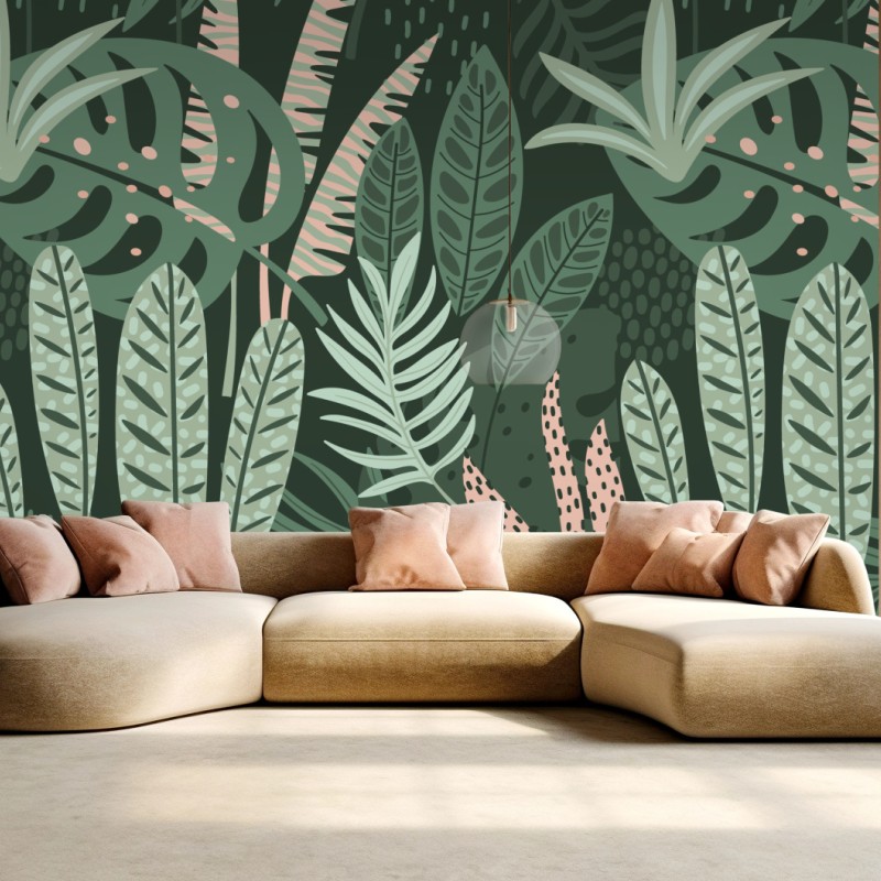 Wall mural tropical leaf botanical pattern