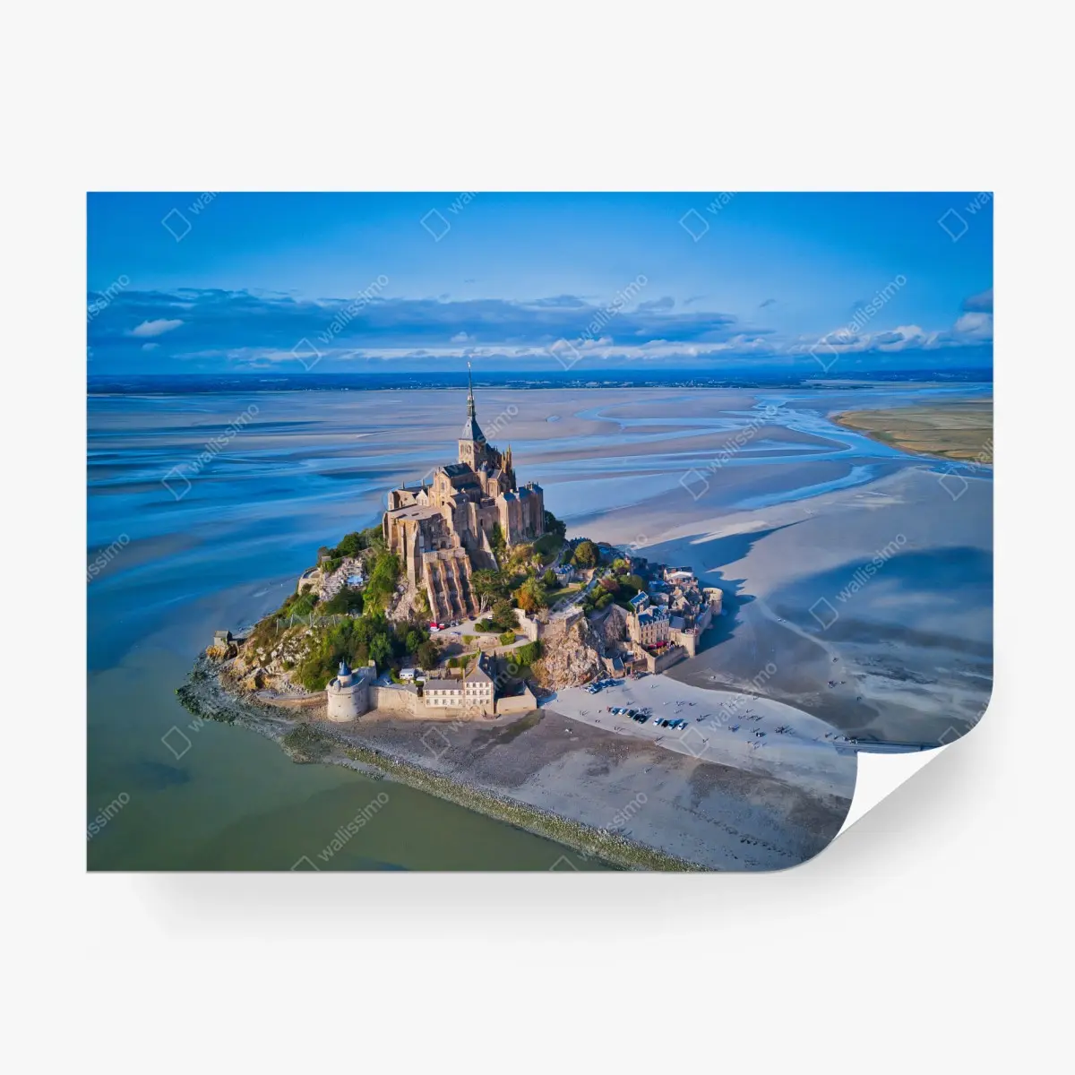 Wall mural Mont Saint-Michel aerial panorama • Wallissimo® Wall mural Mont Saint-Michel aerial panorama • Wallissimo®