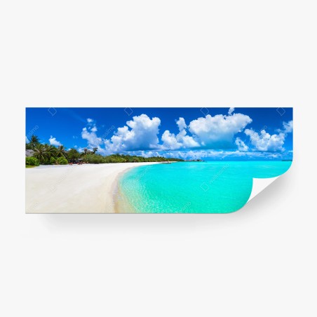 Wall mural Maldives turquoise beach panorama • Wallissimo®