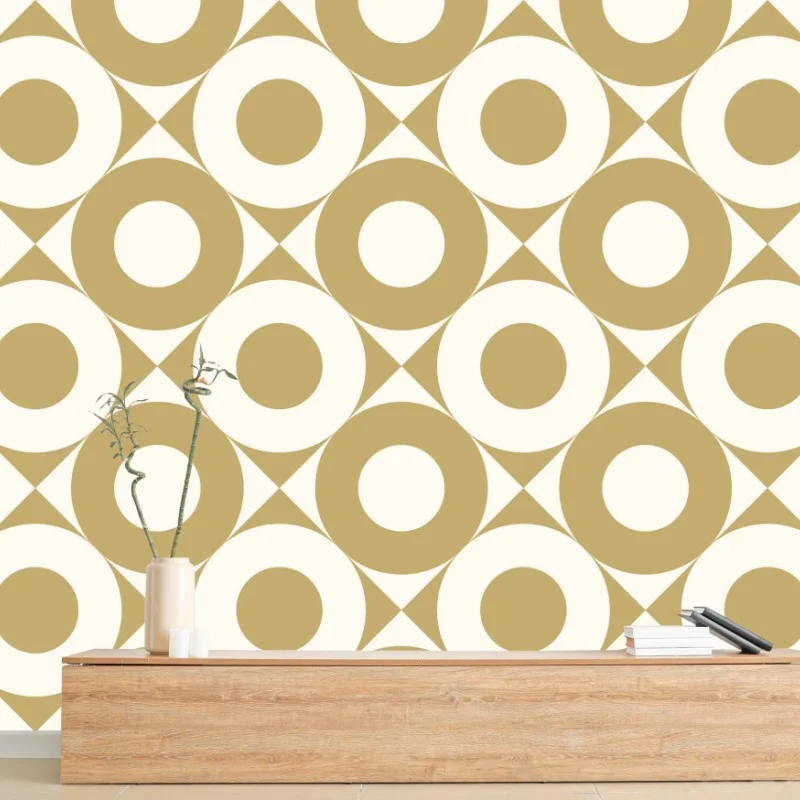 Wall mural gold geometric circle pattern