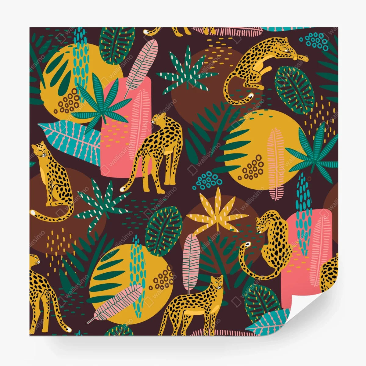 Wall mural tropical leopard jungle pattern • Wallissimo®