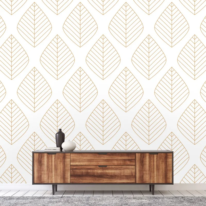 Wall mural elegant gold leaf geometric pattern