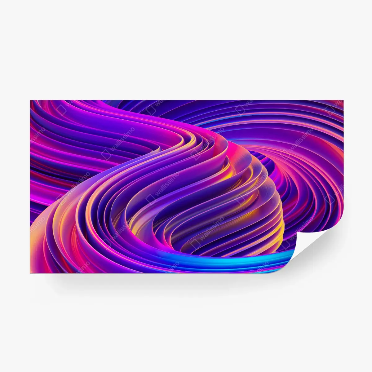 Wall mural vibrant purple 3d ribbon swirl • Wallissimo®