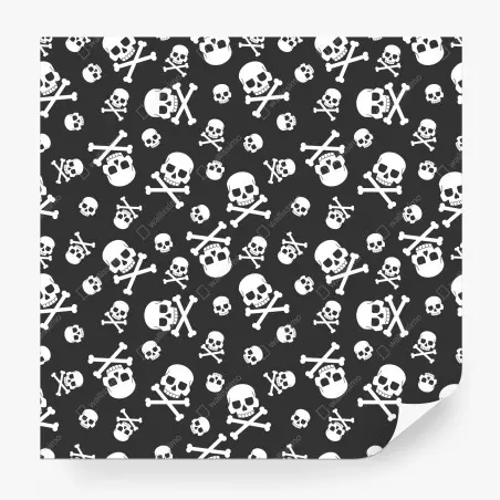 Wall mural white skull pattern on gray background • Wallissimo®